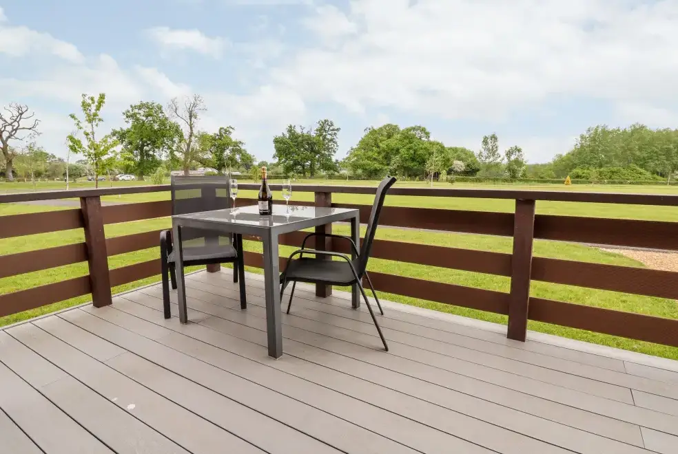 Decked area at Callow Holiday Lodge
