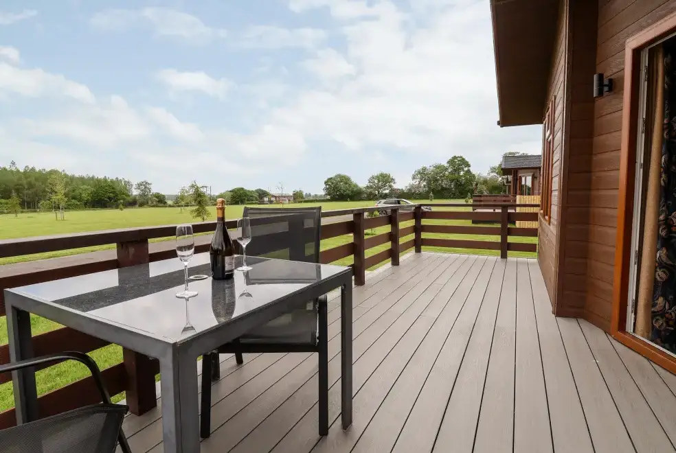 Decked area at Callow Holiday Lodge