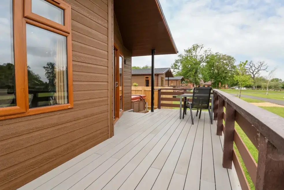 Decked area at Callow Holiday Lodge