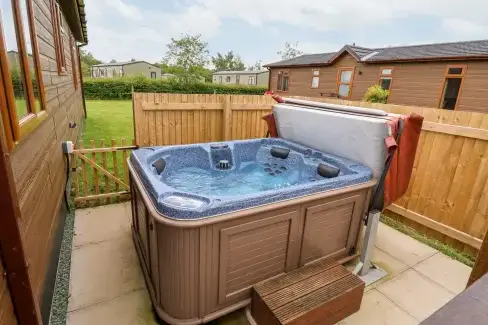 Private Hot Tub at Callow Holiday Lodge, Shropshire