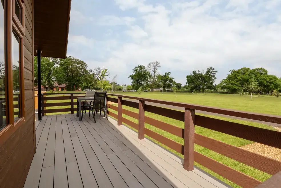 Decked area at Callow Holiday Lodge