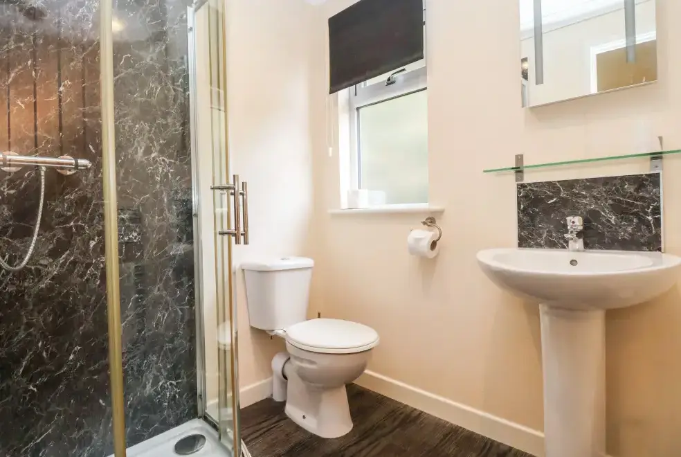 Shower room at Callow Timber Lodge 2
