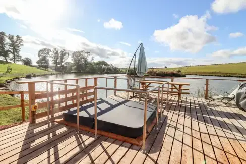 Private Hot Tub at Cedar Cabin, Worcestershire