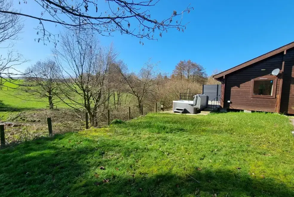 Enclosed garden at Cefn-nant Lodge