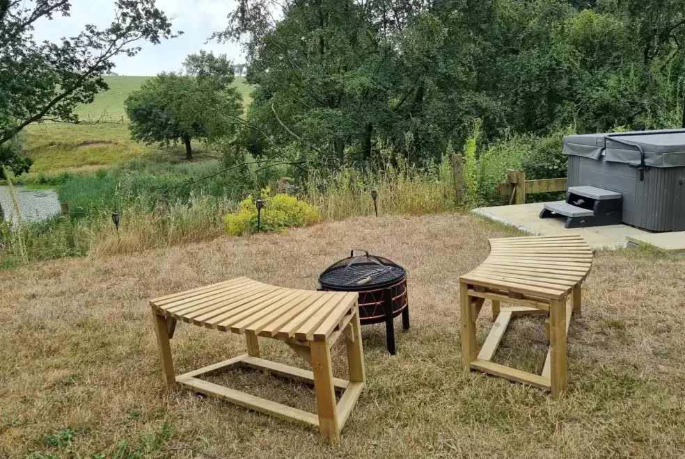 Firepit at Cefn-nant Lodge