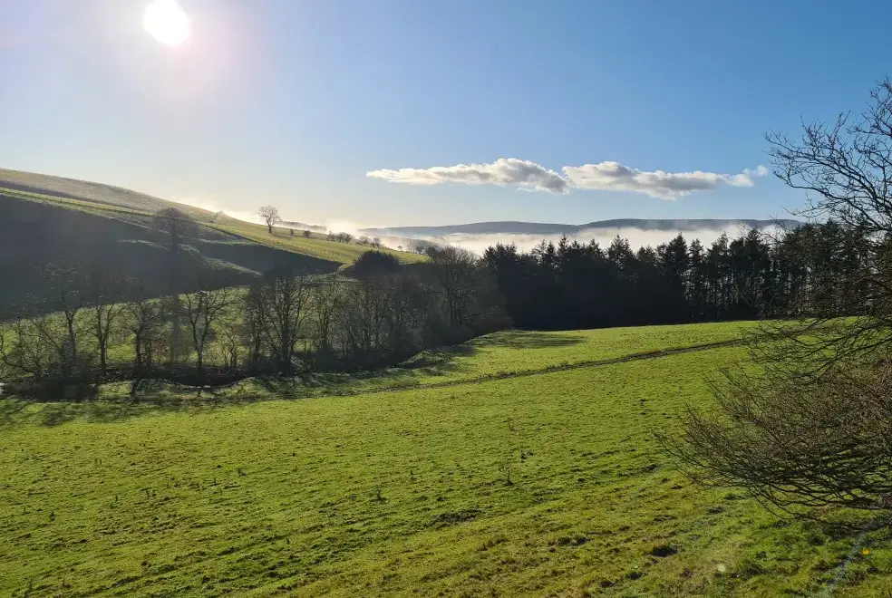 Countryside views at Cefn-nant Lodge