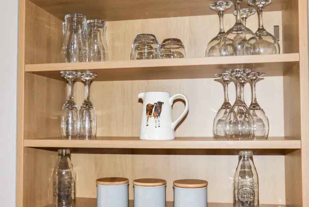 Well equipped kitchen at Celyn Lodge