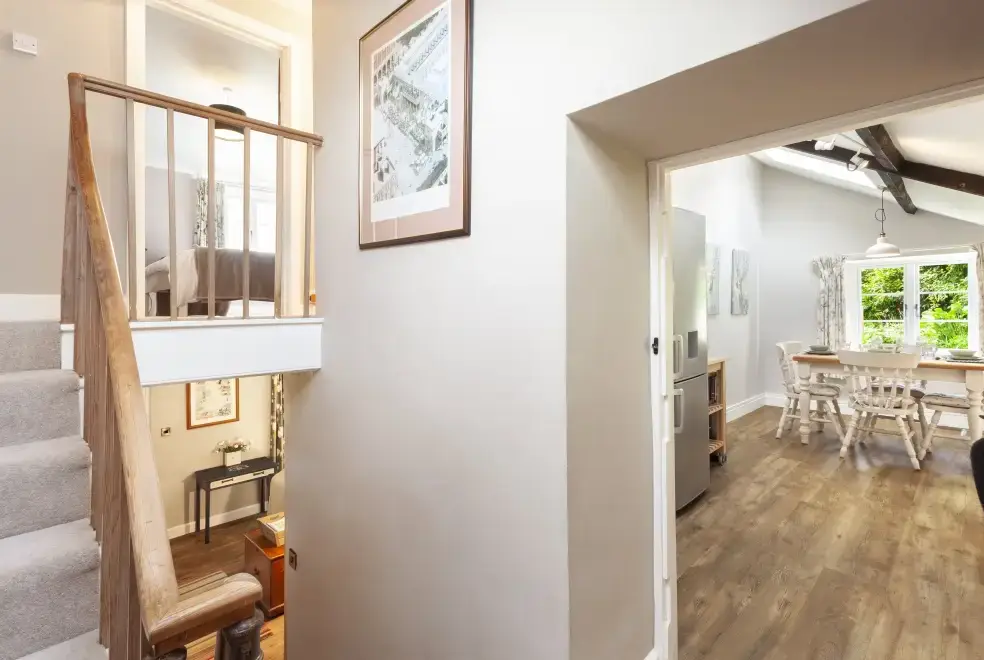 Open plan living area at Charming Sleeps 4 Farmstay