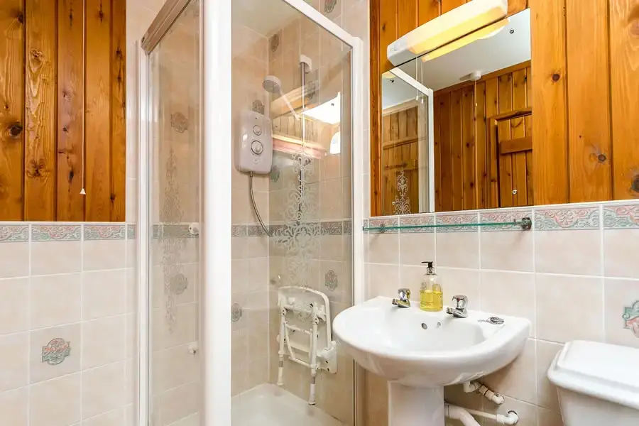 Shower room at Cherry Tree Lodge