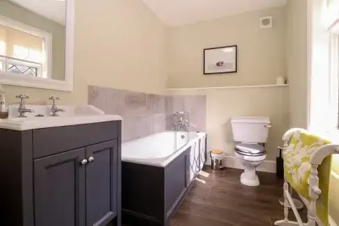 Family bathroom at Church Farm, Dunwich, Suffolk