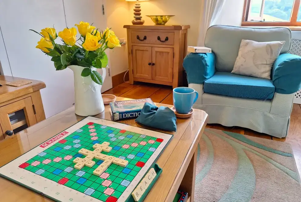 Lounge at Cider House at Nutcombe Cottages