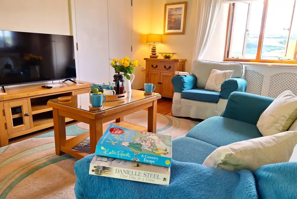 Lounge at Cider House at Nutcombe Cottages