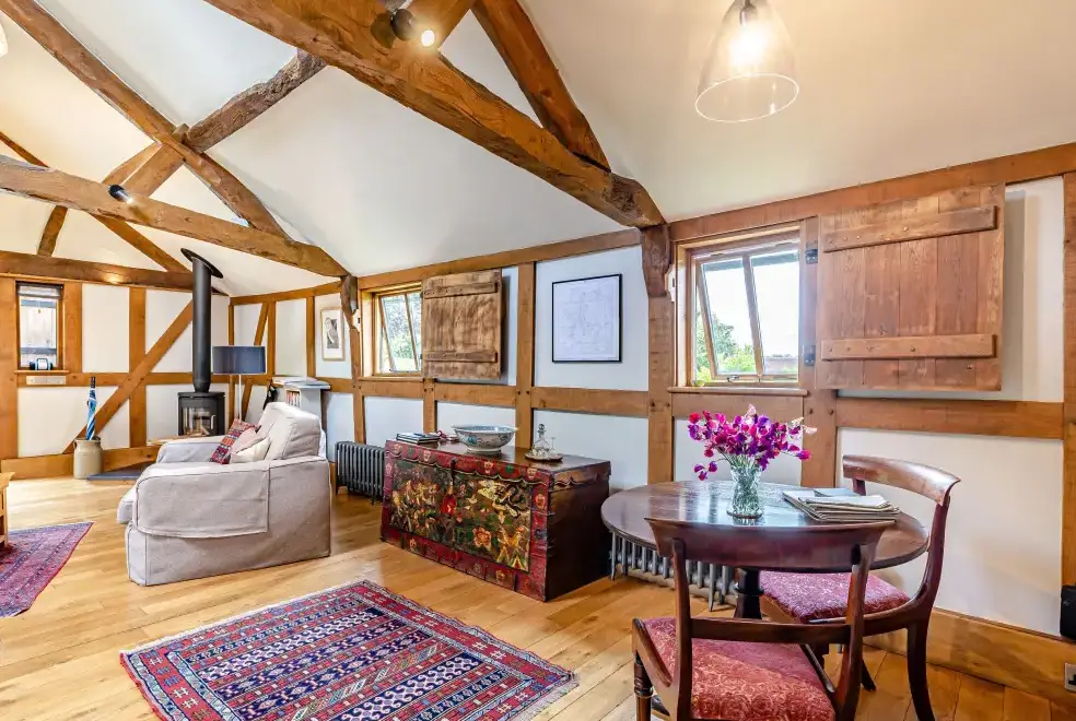 Open plan living area at Cider Mill Country Cottage