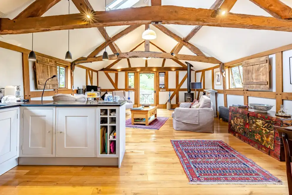 Open plan living area at Cider Mill Country Cottage