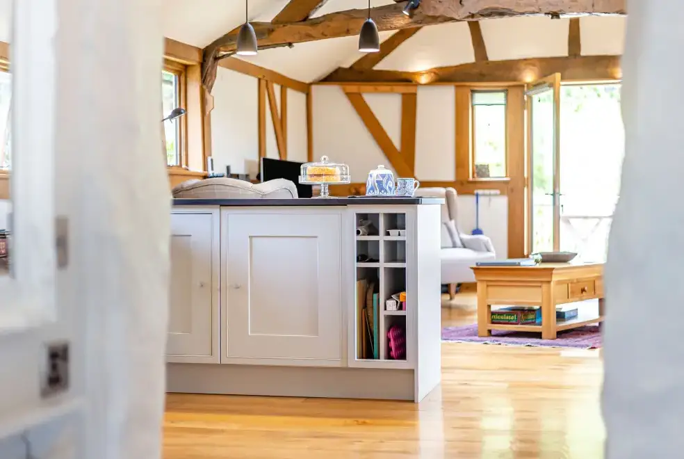 Open plan living area at Cider Mill Country Cottage