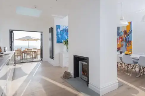 Open plan living area at Cliffhanger House, East Sussex