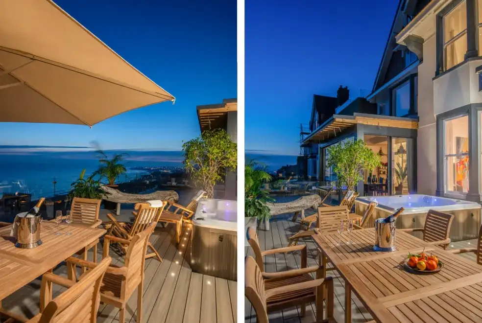 Decked area at Cliffhanger House