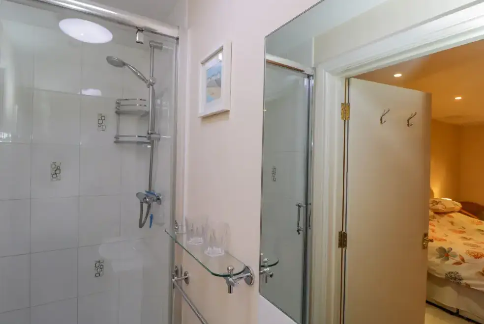 Shower room at Clock Tower Cottage