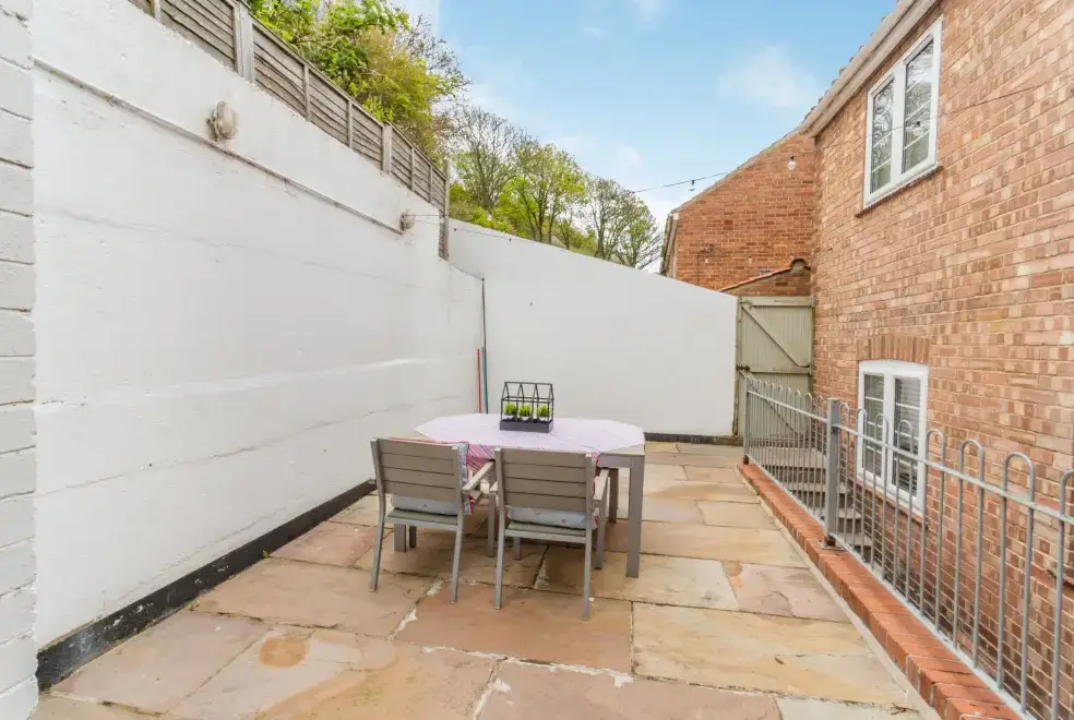 Patio area at Coastal Cottage near the Quayside