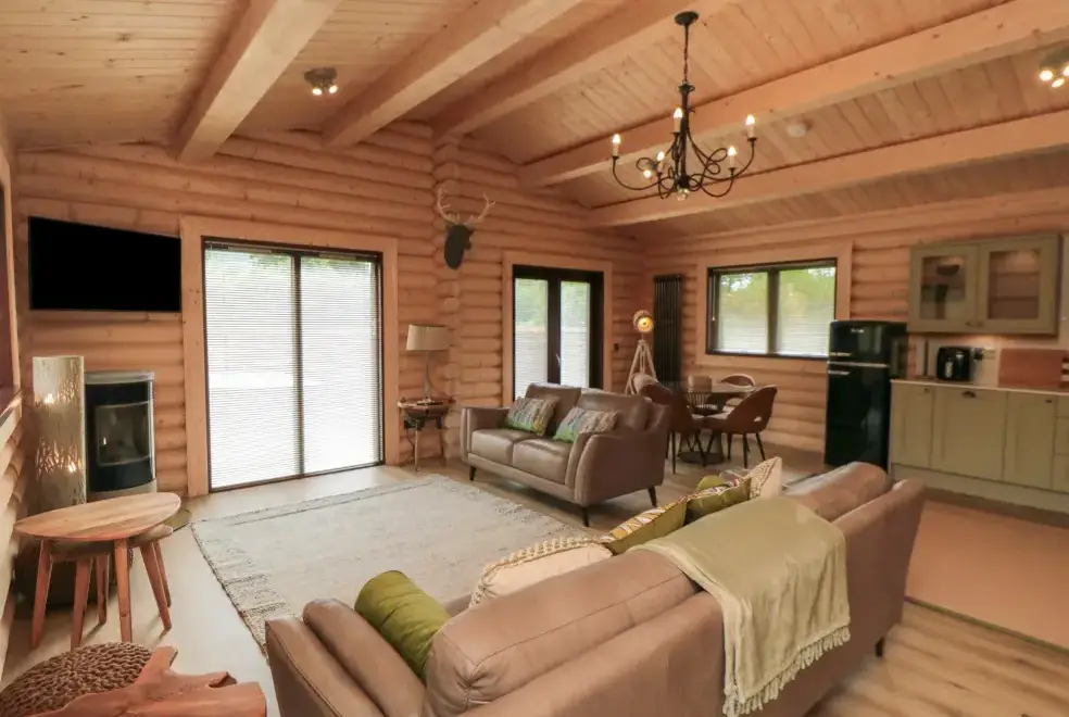 Open plan living area at Coldmoor Lodge 6