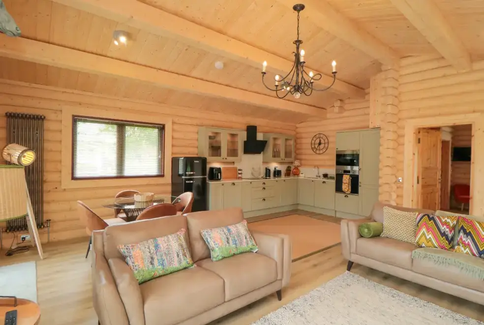 Open plan living area at Coldmoor Lodge 6