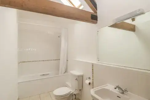 Family bathroom at Corner Pet-Friendly Barn, Dorset AONB, Dorset