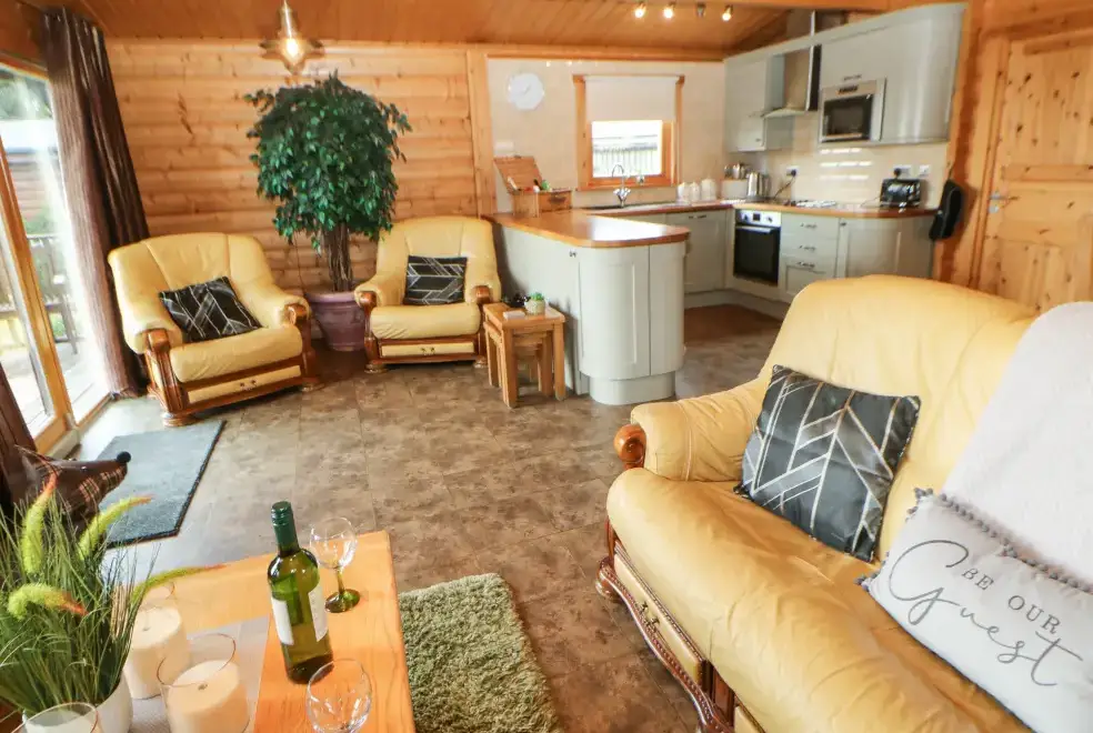 Open plan living area at Cornfield