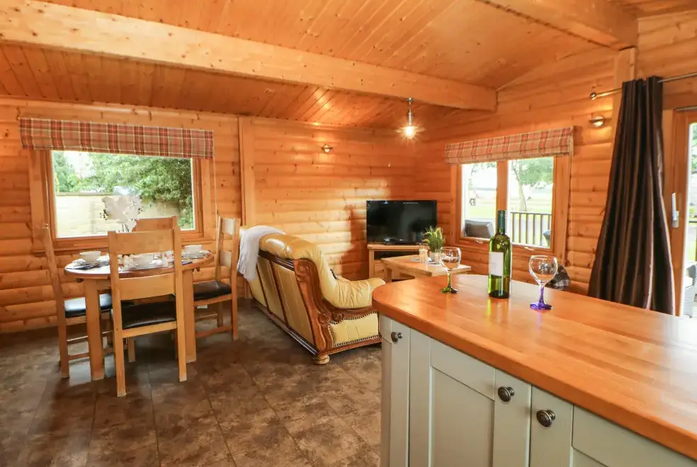 Open plan living area at Cornfield