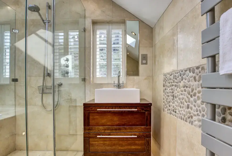 Shower room at Crab Cottage