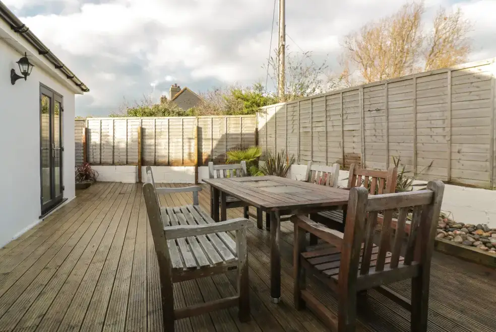 Decked area at Crantock Lodge