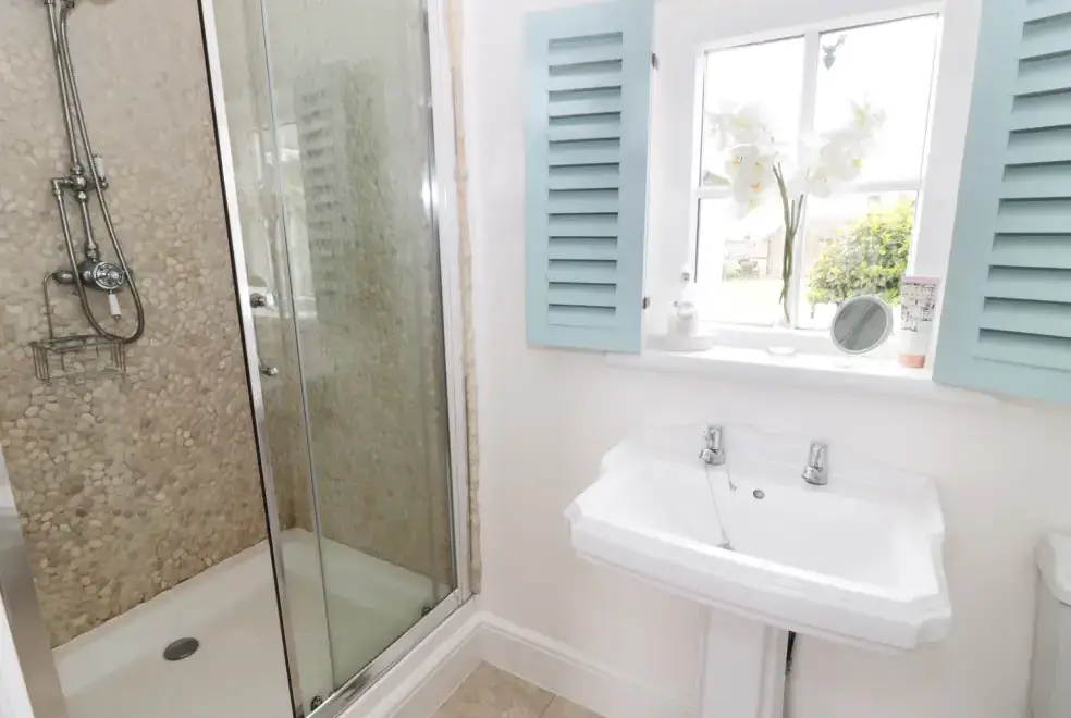Shower room at Croft View Family-Friendly Cottage