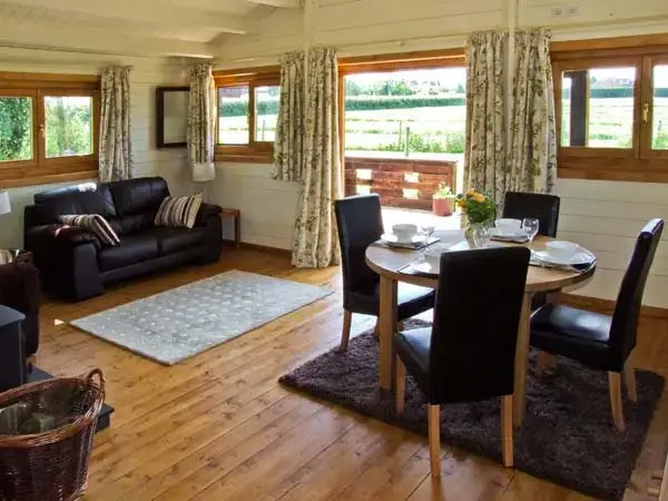Open plan living area at Crop Vale Lodge near the Malvern Hills and Cotswold Hills