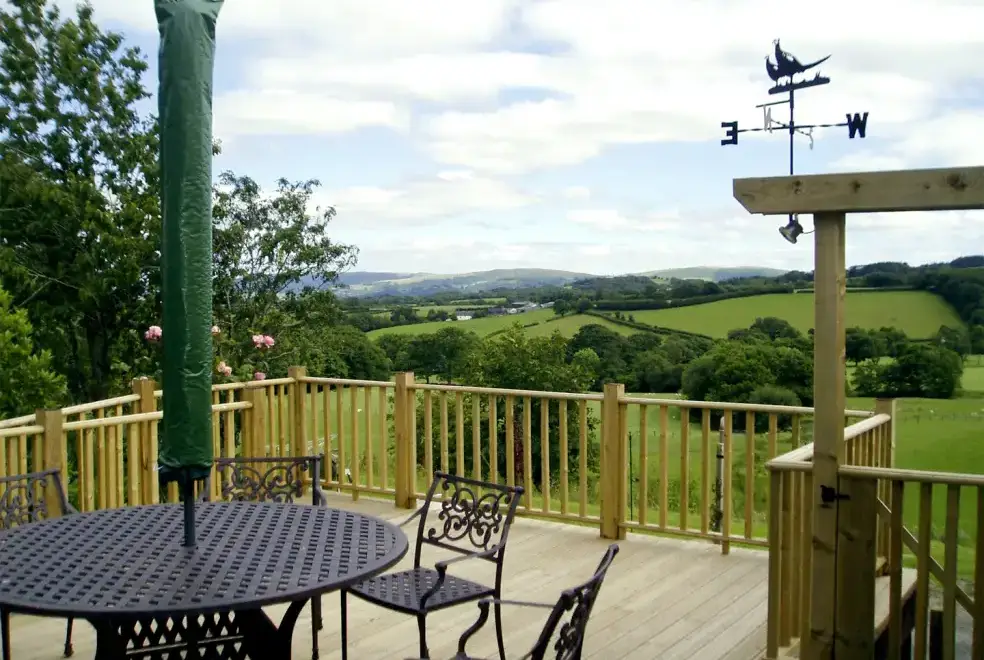 Decked area at Cwm Derw Cottage