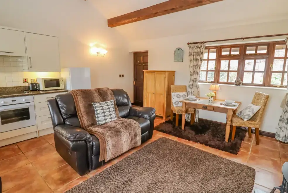 Open plan living area at Dairy Barn near the Cotswolds and Malvern HIlls