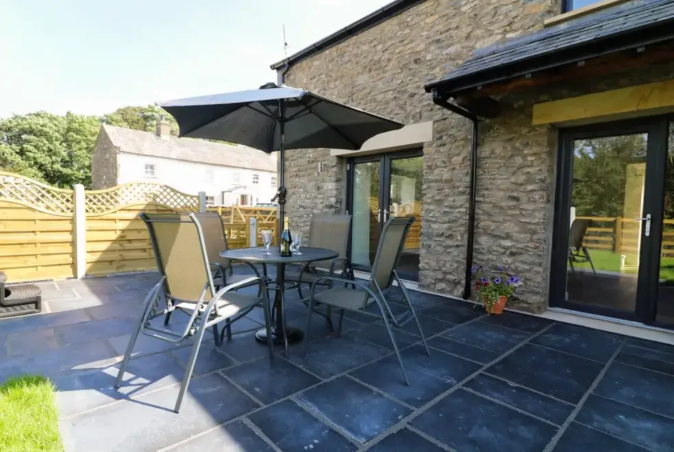 Patio area at Damson Barn