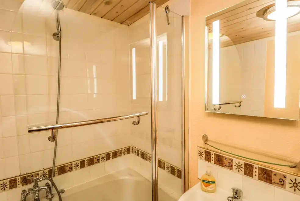 Shower room at Damson Lodge