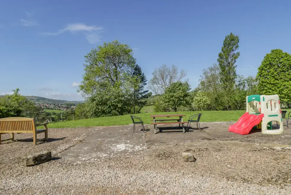 Outdoor games area at Danby Cottage