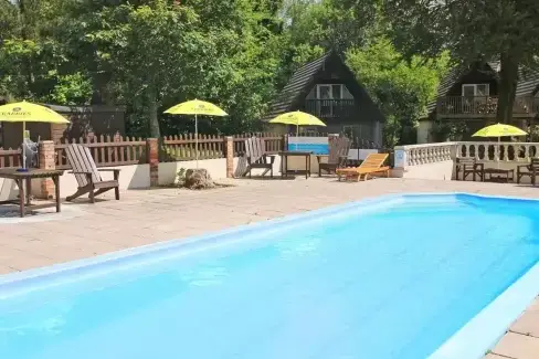 Shared Swimming Pool at Dartmoor Valley Lodge, Cornwall