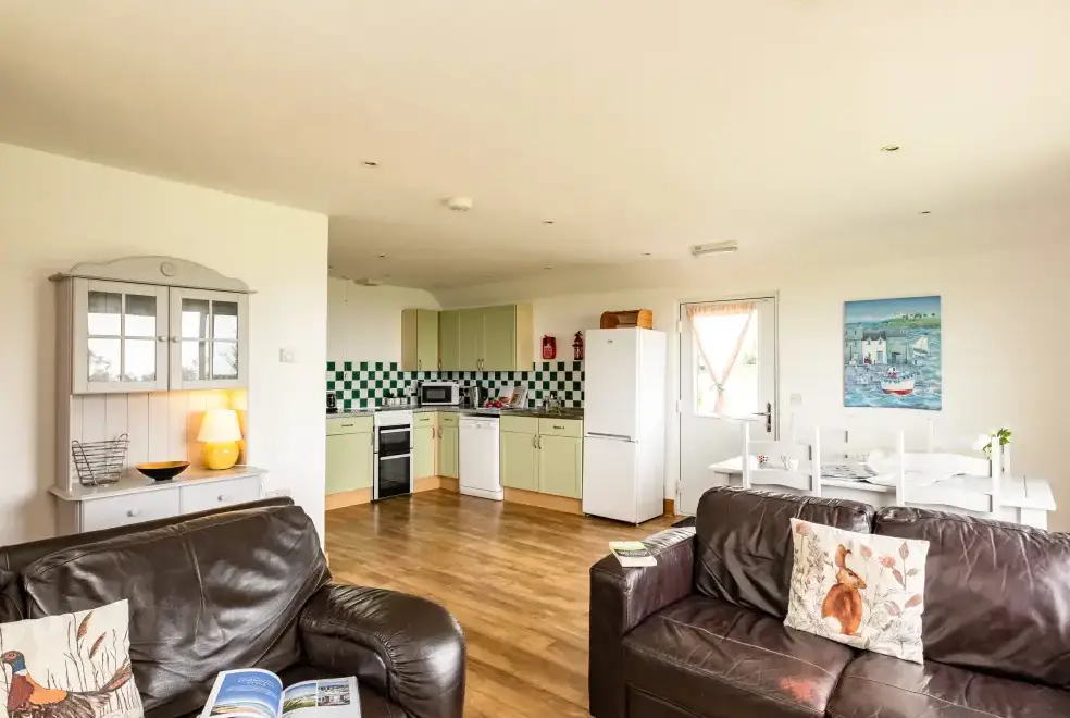 Open plan living area at Dolphin Lodge