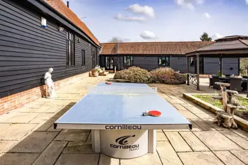 Outdoor games area at Doves Barn, Suffolk