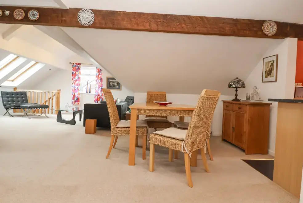 Open plan living area at Dragon's Den