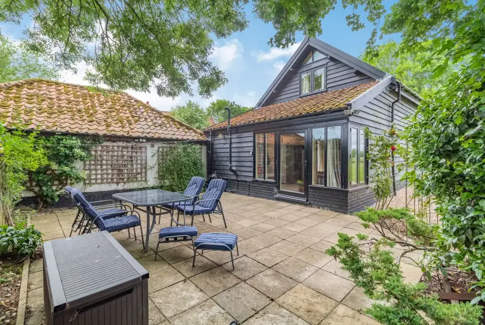 Patio area at Ducksfoot Barn