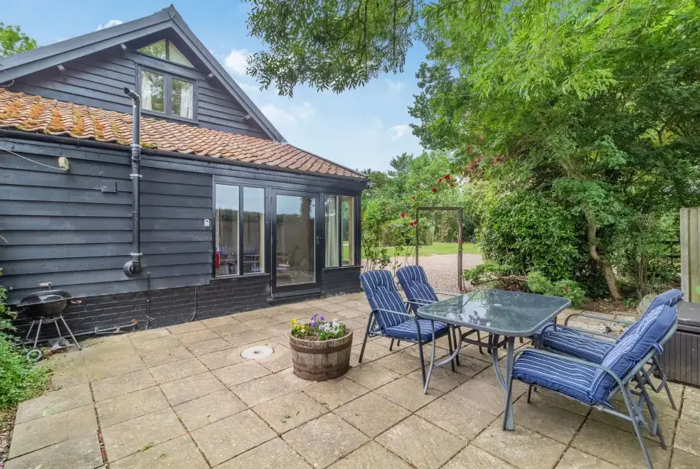 Patio area at Ducksfoot Barn