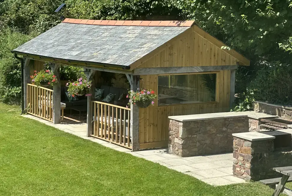 Enclosed garden at Duvale Barn