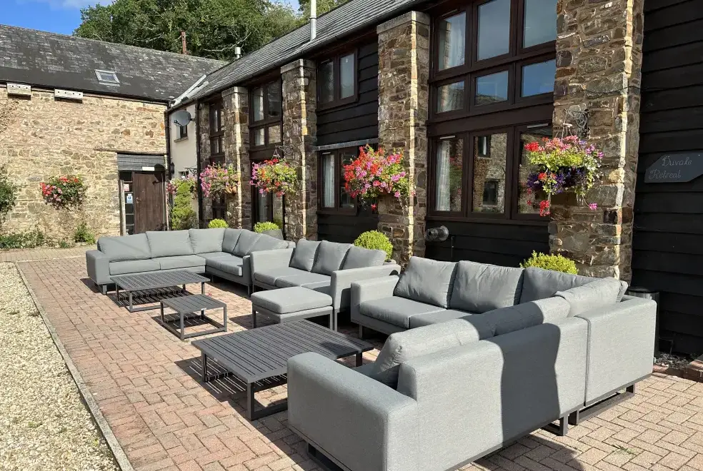 Patio area at Duvale Barn