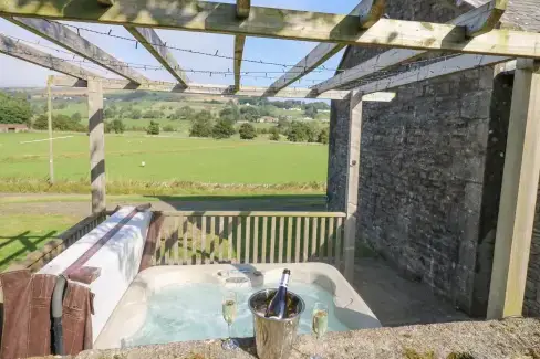 Private Hot Tub at East Crossthwaite Cottage, County Durham