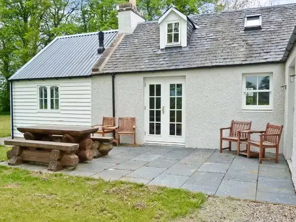 Patio area at Easter Urray Country Cottage