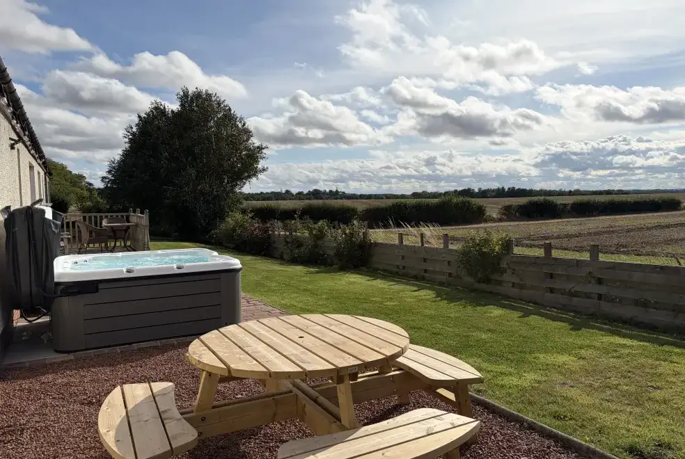 Garden furniture at Edington Mains House
