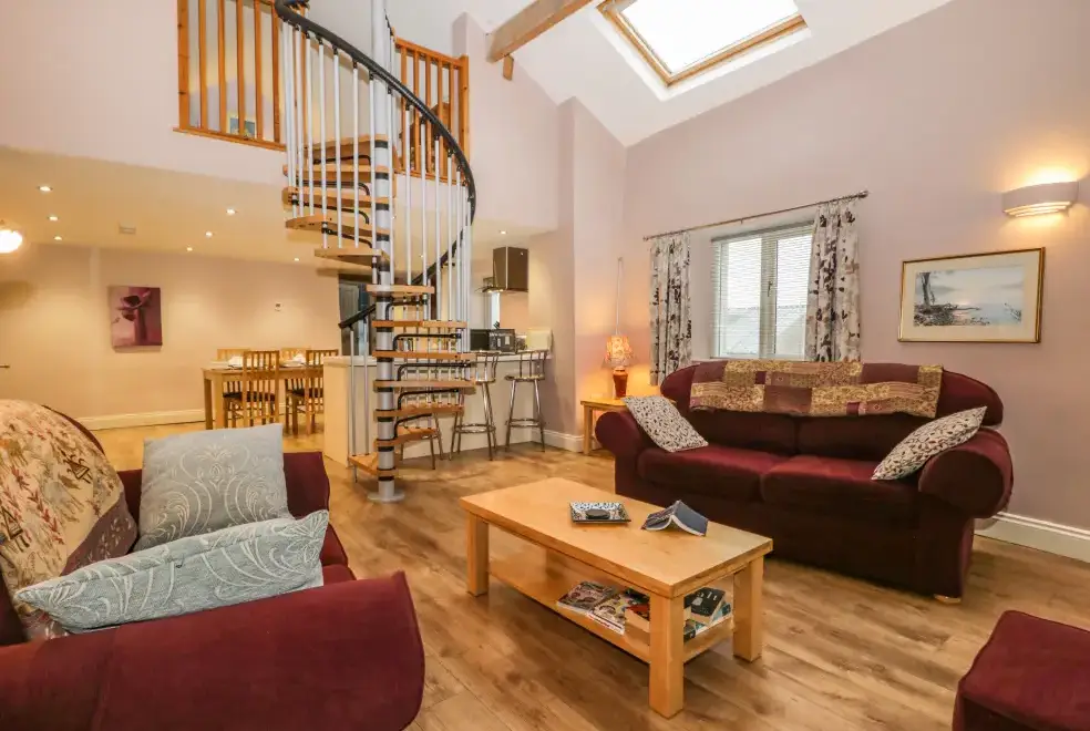 Open plan living area at Eller Riggs Cottage