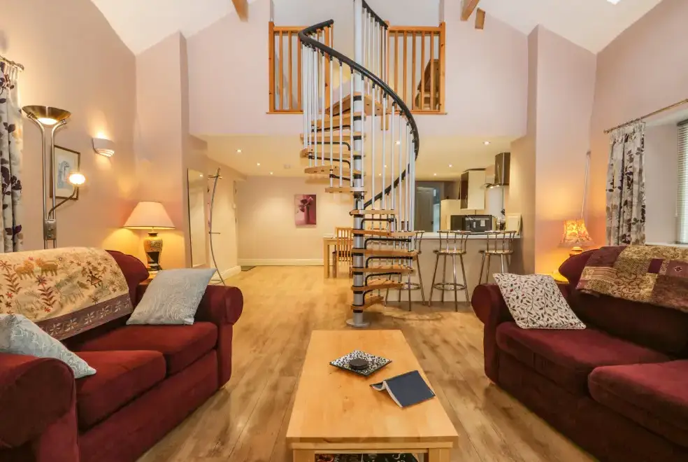 Open plan living area at Eller Riggs Cottage